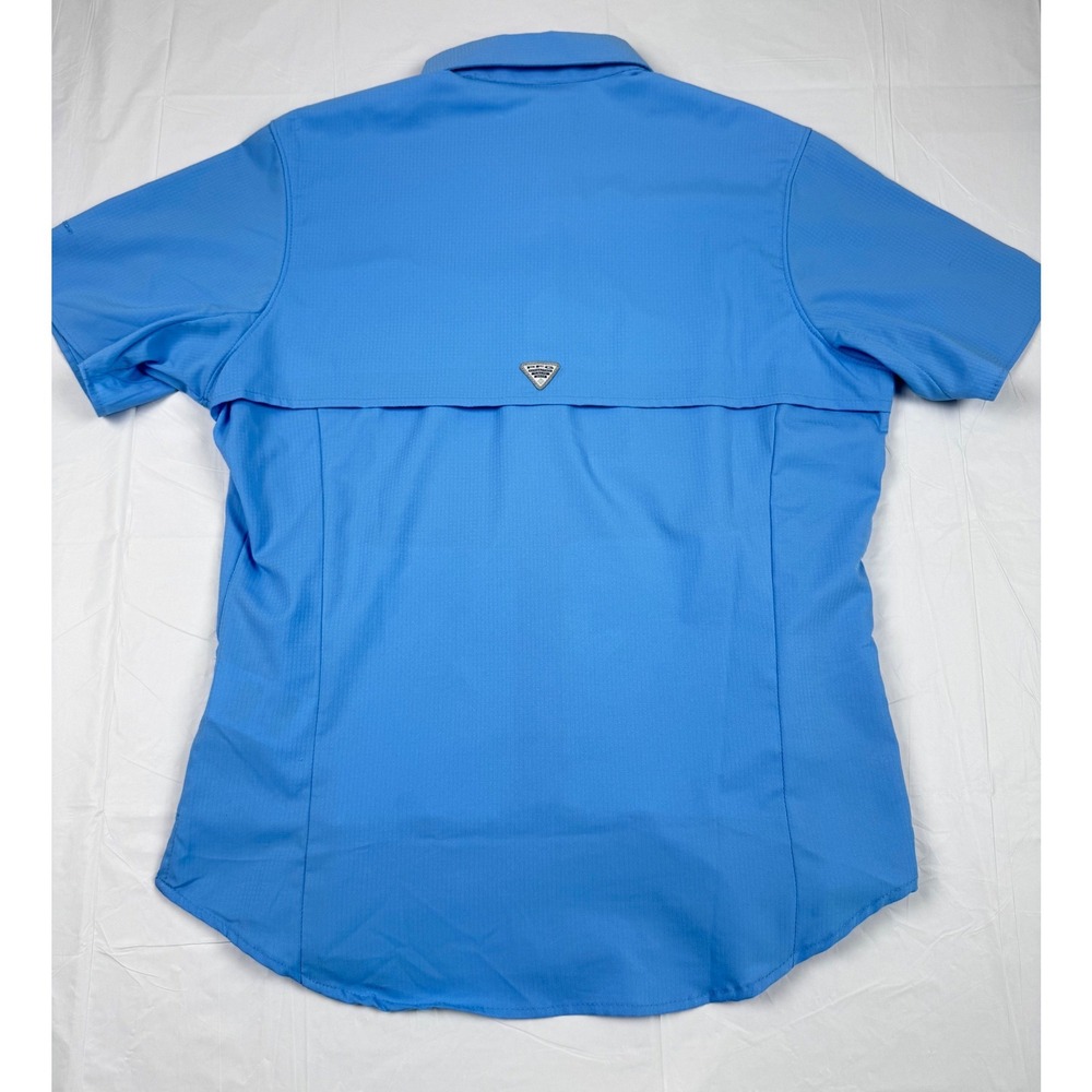 Columbia PFG Tamiami II Fishing Shirt Womens Small Blue Short Sleeve Fishing Sun - Picture 6 of 12